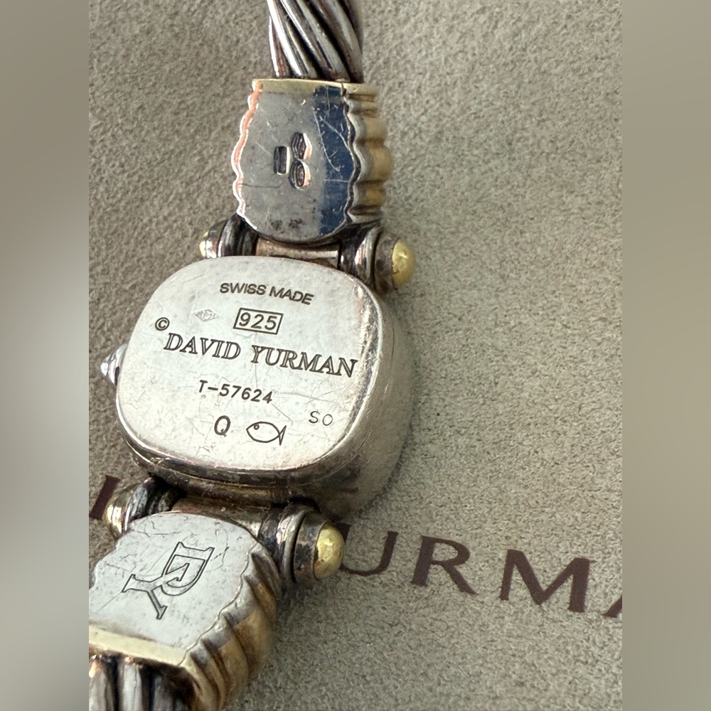 David Yurman Two-Tone Cable Watch with Citrine stones - Picture 2 of 4